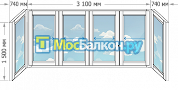 ОСТЕКЛЕНИЕ СТАНДАРТНОГО БАЛКОНА 3 МЕТРА